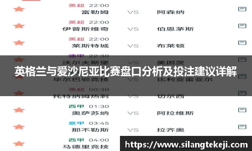 英格兰与爱沙尼亚比赛盘口分析及投注建议详解